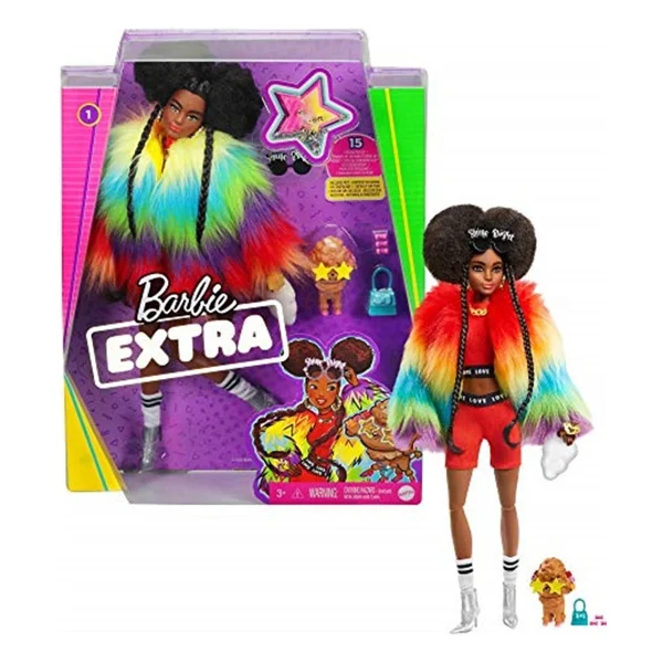Barbie Extra Renkli Ceketli Bebek GVR04 - Görsel 4