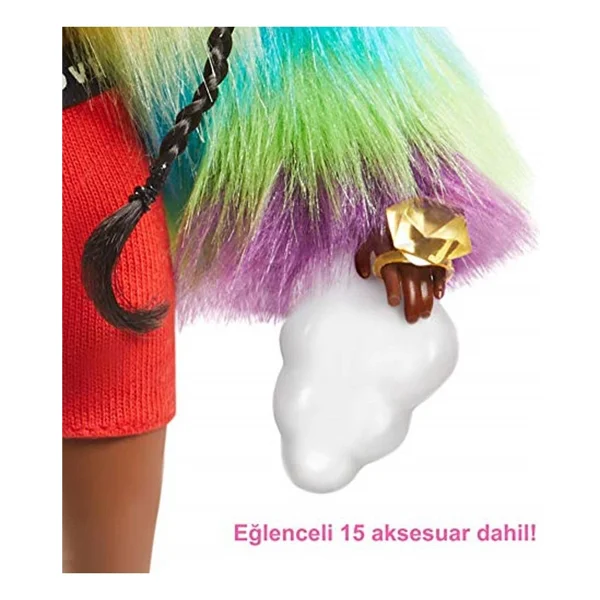 Barbie Extra Renkli Ceketli Bebek GVR04 - Görsel 3