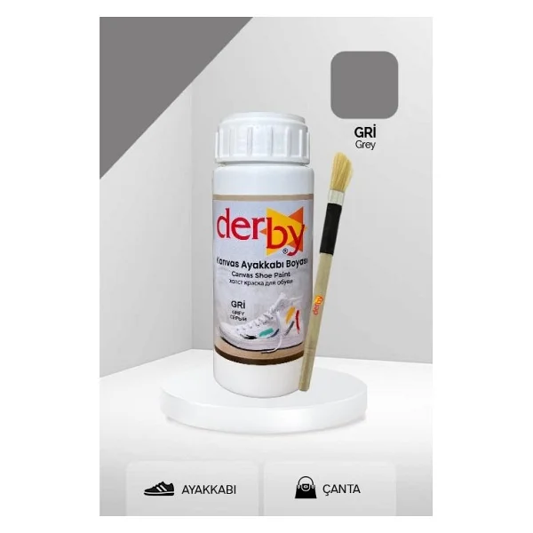 Derby Gri Kanvas - Bez Kumaş Ayakkabı Boyası 100 ml - Kartela Renkleri