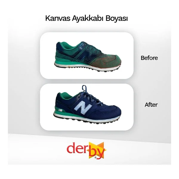 Derby Gri Kanvas - Bez Kumaş Ayakkabı Boyası 100 Ml - Kartela Renkleri - Görsel 2