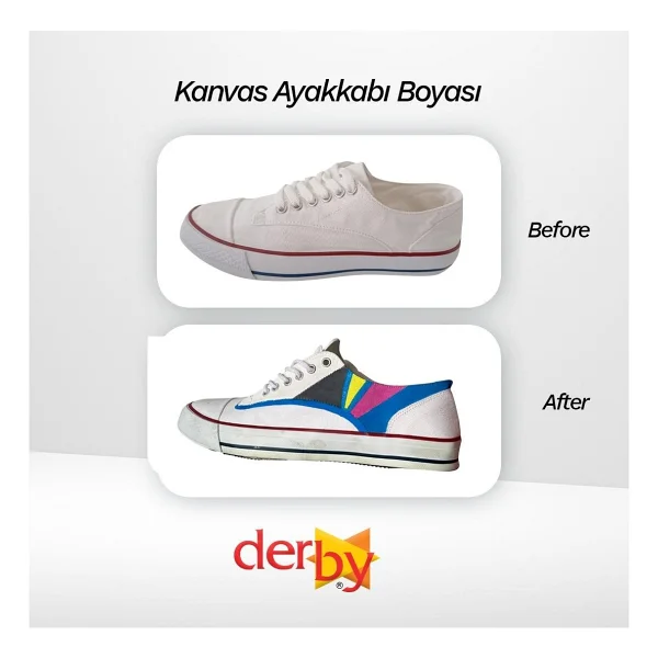 Derby Gri Kanvas - Bez Kumaş Ayakkabı Boyası 100 Ml - Kartela Renkleri - Görsel 3