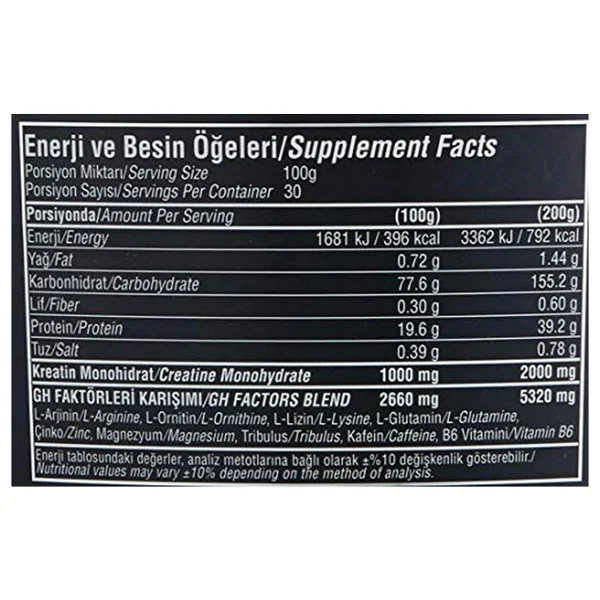 Bigjoy Bigmass Gh Factors Karbonhidrat Tozu 3000 Gr Çikolatalı - Görsel 3