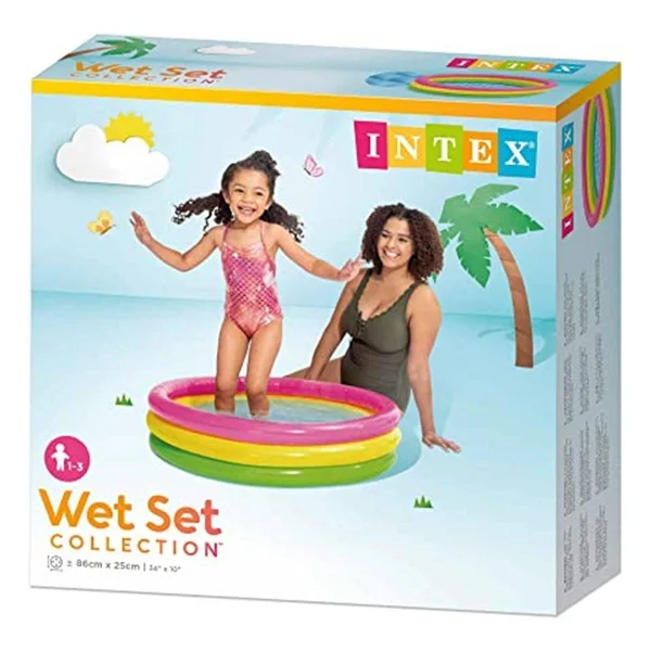 Intex 58924 Sunset 86x25 Cm Yuvarlak Şişme Bebek Havuzu - Görsel 3