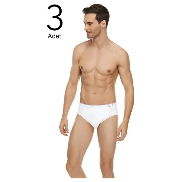 Tutku Elit 1351 Slip Kemerli Erkek Külot Siyah 3'lü - Görsel 7