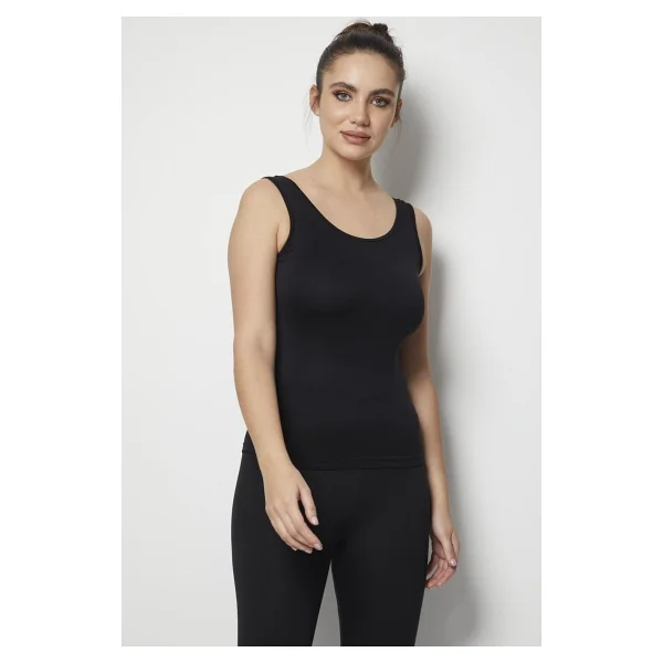 Miorre Kalın Askılı Seamless Bayan Atlet - Siyah - XS - Görsel 2