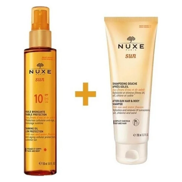 Nuxe Sun Huile Bronzlaştırıcı Yüz Ve Vücut Yağı Spf 10 150 Ml + Güneş Sonrası Şampuan 200 Ml - Görsel 2