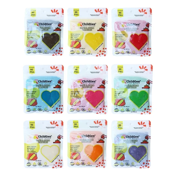 Childgen Ecopack-Refil Vakkumlu Kartuş Paket 9'lu 125 Gr Oyun Hamuru - Görsel 5