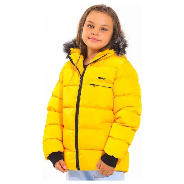 Slazenger Calisto Kapüşonlu Sarı Çocuk Şişme Mont - Görsel 3