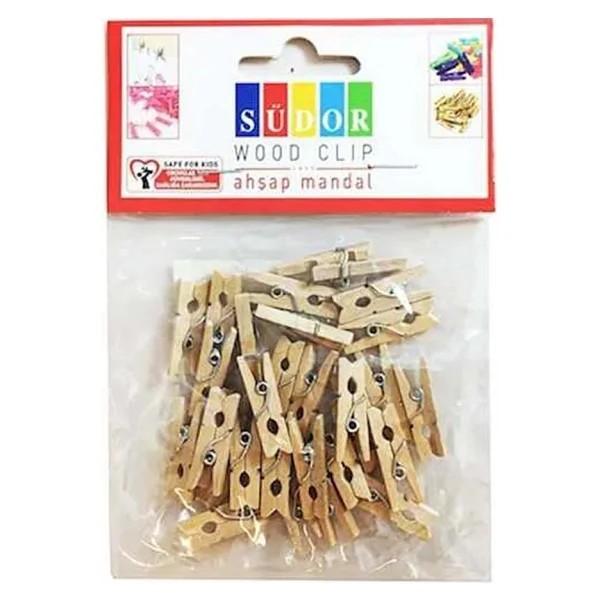 Südor Ahşap Mandal Büyük 3.5cm Natural 20lı Bs129 - Görsel 2