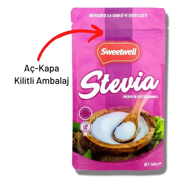 Sweetwell Stevia Prebiyotik Lifli Toz Sofralık Tatlandırıcı 500 Gr X 2 Adet - Görsel 3