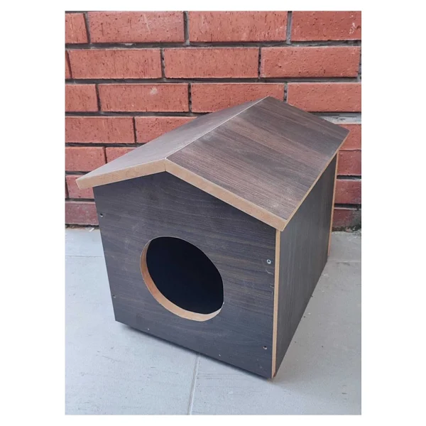 Catmozz Dış Mekan Yağmura Soğuğa Dayanıklı Çatılı Kedi Evi 40x35x30 Cm Sokak Hayvanları İçin - Görsel 4