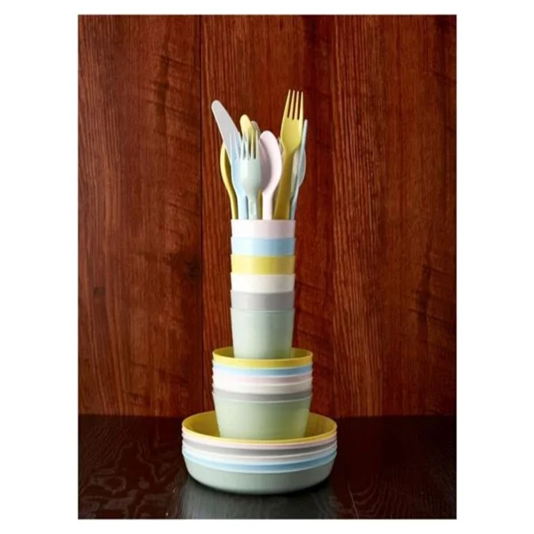 Ikea Kalas Bardak + Tabak + Kase + Çatal Kaşık 4'lü Set - Renkli - Görsel 2