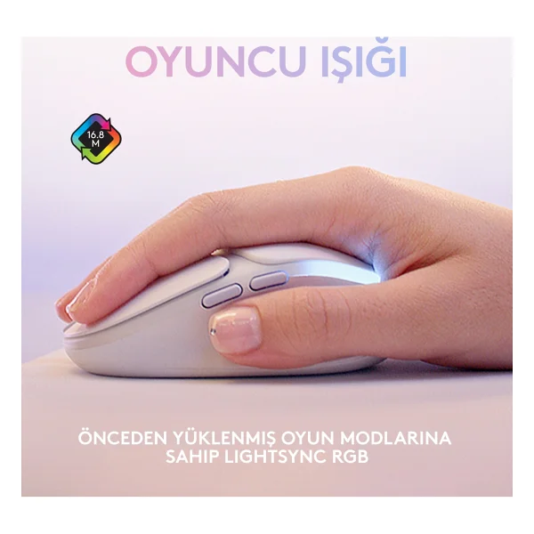 Logitech G Aurora G705 910-006368 Lightspeed Şarjlı Optik Kablosuz Oyuncu Mouse - Görsel 4