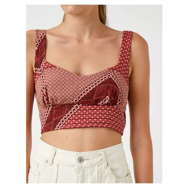 Koton Askılı Crop Atlet - Bordo - 34 - Görsel 5