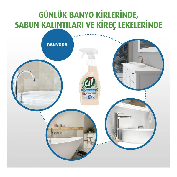 Cif Doğanın Gücü Banyo Temizleyici Sprey 750 Ml - Görsel 4