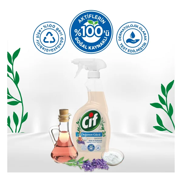Cif Doğanın Gücü Banyo Temizleyici Sprey 750 Ml - Görsel 5