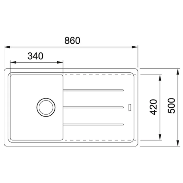 Franke Basis Bfg 611-86 Bianco Granit Eviye - Görsel 3