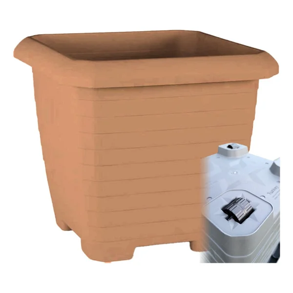 Toxa 44 Litre Tabaksız Antrasit Kare Büyük Boy Plastik Bahçe Çiçek Saksısı Hisar Kale No4 - Görsel 5
