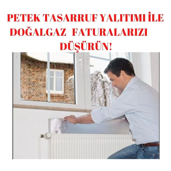 Kl Home Doğalgaz Faturanı Düşür 4 Adet Tasarruf İçin Petek Yalıtım Levhası Radyatör Arkalığı Arkası Levha Ses Isı Yalıtım Malzemesi - 50cmx100cm - Görsel 2