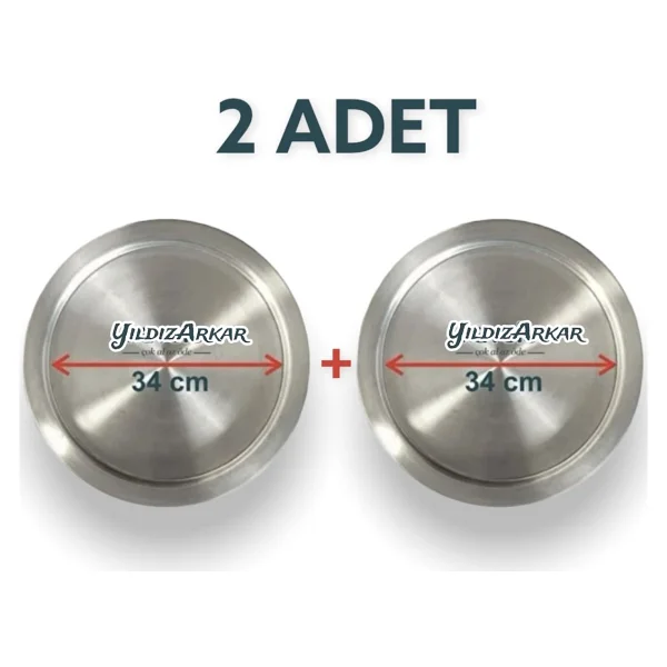 Elur Künefe Tabağı Tepsisi 2 Adet 24 Cm (4 Kişilik) - Gri - Görsel 6