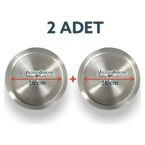 Elur Künefe Tabağı Tepsisi 2 Adet 24 Cm (4 Kişilik) - Gri - Görsel 8