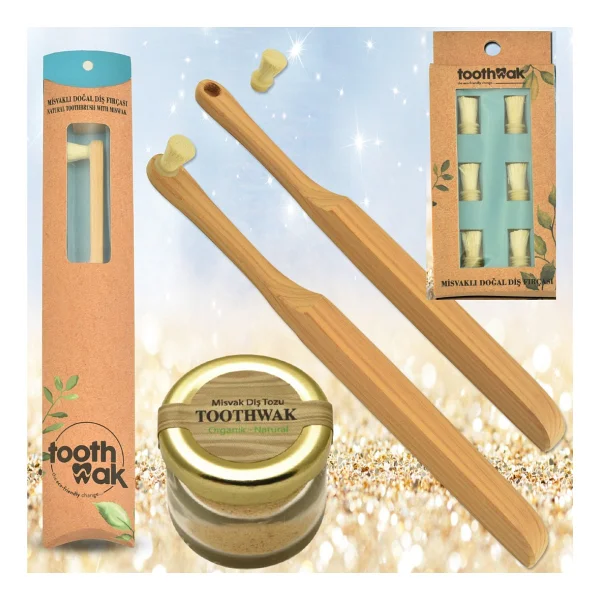 Toothwak Doğal Misvak Başlıklı Fırça + Misvak Tozu + Yedek Başlık - Görsel 2