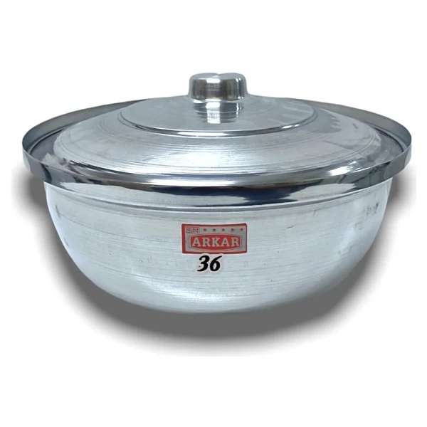 Elur Helvane Tencere Alüminyum 8,50 Litre 36 Cm - Açık Gri - Görsel 3