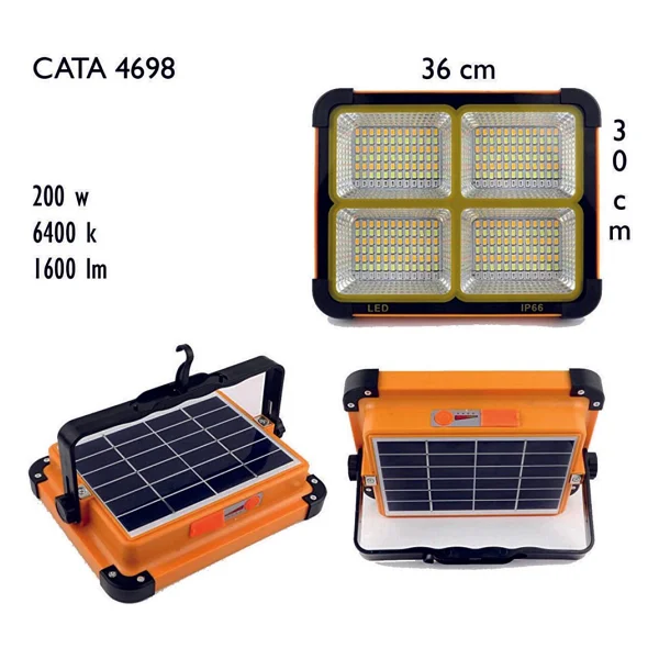 Cata 200 W Şarjlı Güneş Enerjili Projektör - Görsel 8