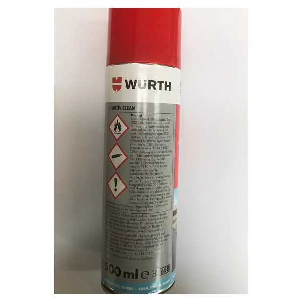 Würth Aktiv Clean 500 Ml Araç İçi Temizleme Köpüğü - Görsel 6