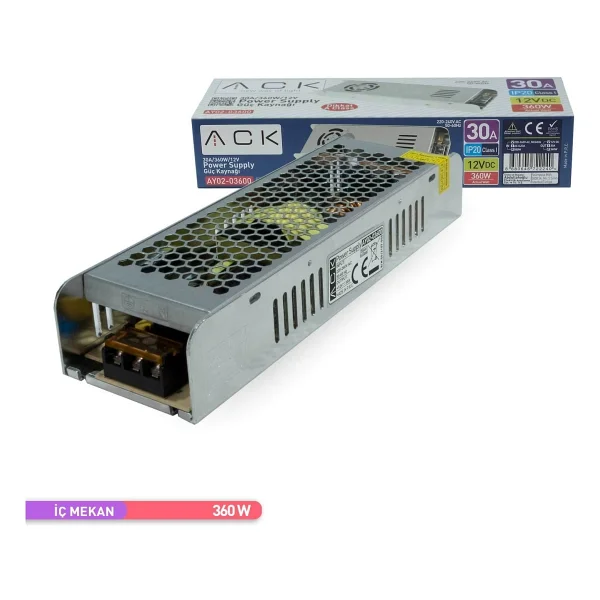 Ack Ay02-03600 30 A Fanlı İnce Tip LED Trafosu - Görsel 3