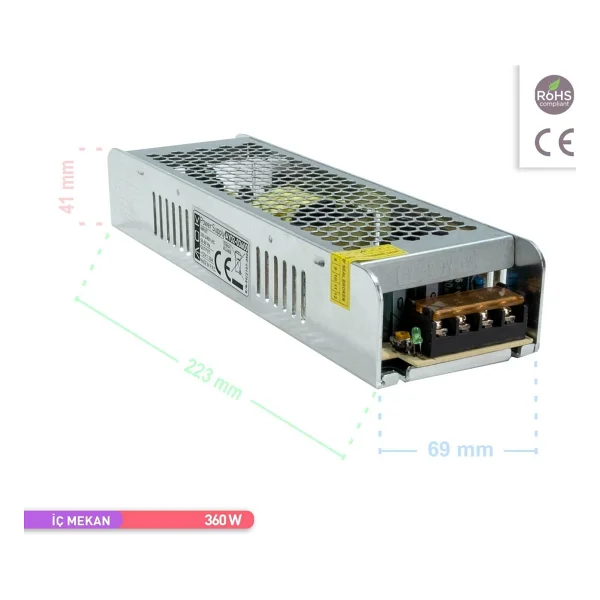 Ack Ay02-03600 30 A Fanlı İnce Tip LED Trafosu - Görsel 4