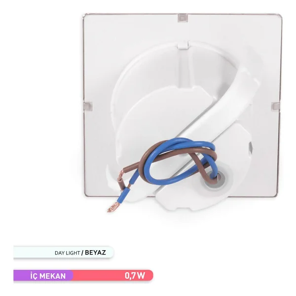 Ack 1.5w LED Merdiven-Duvar Armatürü Kare 6500k Beyaz Işık - Görsel 3