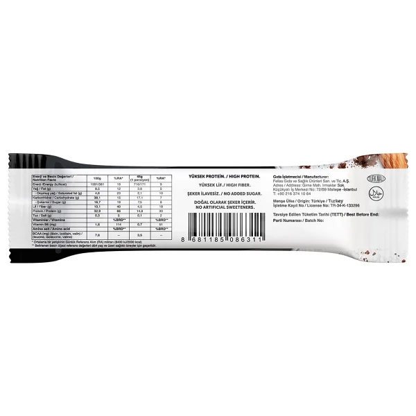 Fellas Badem Ve Kakaolu 45 Gr Yüksek Protein Bar - Görsel 2