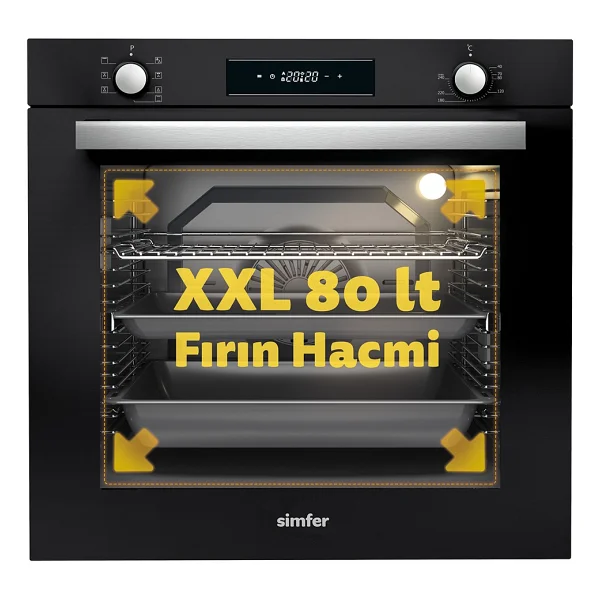Simfer 7381 XXL Siyah Ankastre Fırın - Görsel 2
