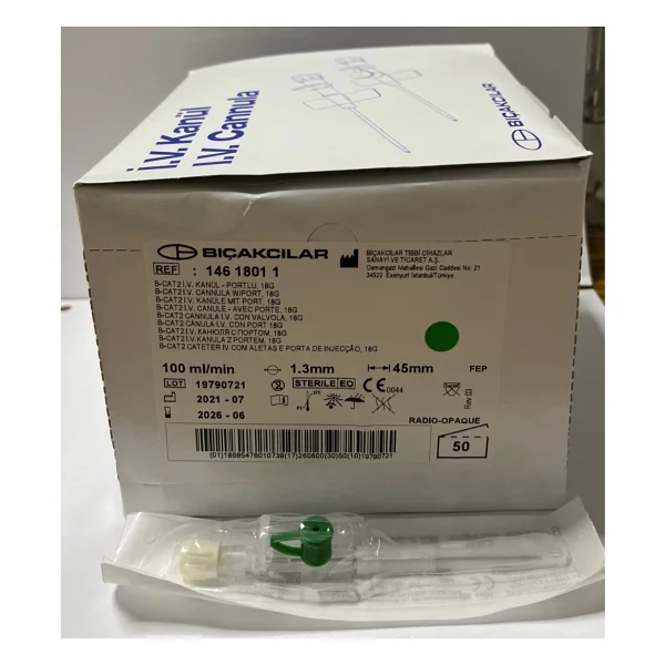 Bıçakcılar Anjiocat(Intraket-Branül) 18g Yeşil 50 Adet - Görsel 2