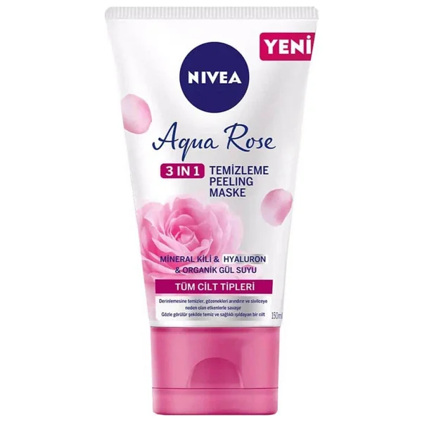 Nivea Aqua Rose Gül Suyu İçeren 3'ü 1 Arada Temizleme Peeling Maske 150 Ml - Görsel 2