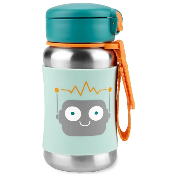 Skip Hop Spark Style Robot 350 Ml Pipetli Paslanmaz Çelik Suluk - Görsel 5