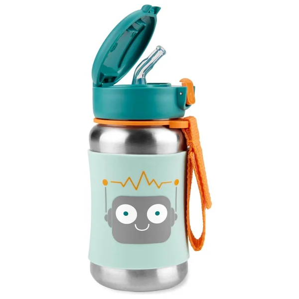 Skip Hop Spark Style Robot 350 Ml Pipetli Paslanmaz Çelik Suluk - Görsel 2