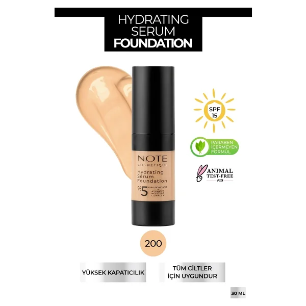 Note Hydrating Hyaluronik Asitli Spf 50 200 30 Ml Serum Fondöten - Görsel 5