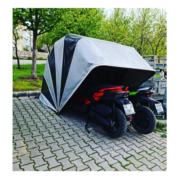 Kafkas Garaj Atv Ve 2 Motorluk Motosiklet Garaj Kabini - 2xl - Gri - Görsel 2