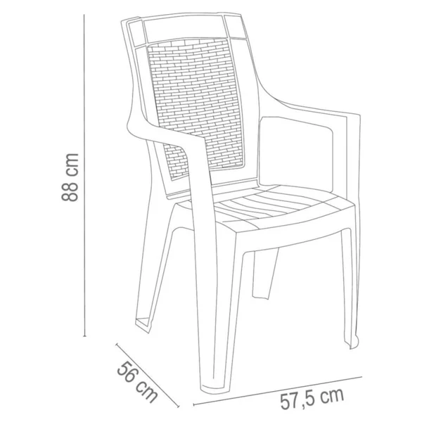 Almina Plastik Sandalye Bahçe Balkon Ve Teras Sandalyesi 4 Adet Taba Renk - Görsel 2