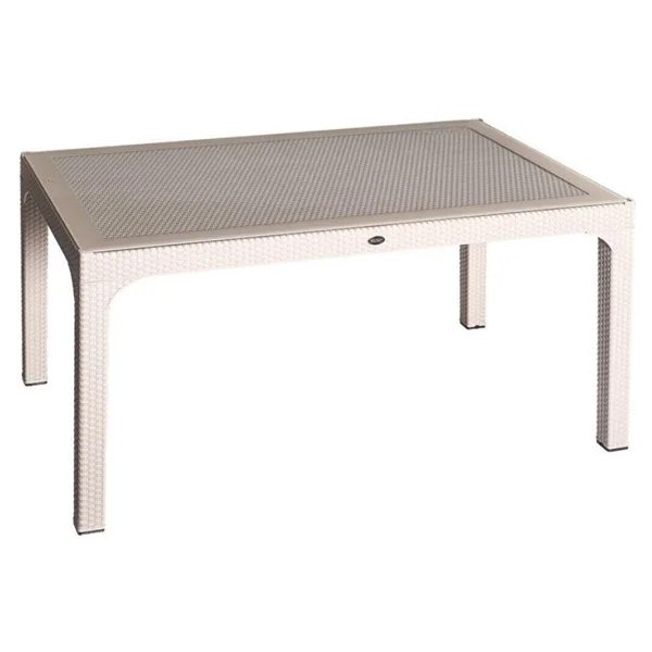 Almina Rattan Masa 90x150 Camsız Bahçe Balkon Teras Masası - Bej - Krem - Görsel 4