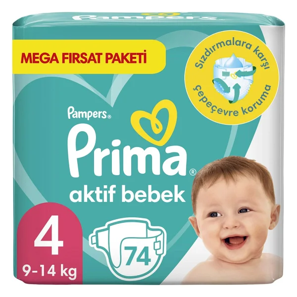 Prima Aktif 4 Numara Maxi 74'lü Bebek Bezi - Görsel 8