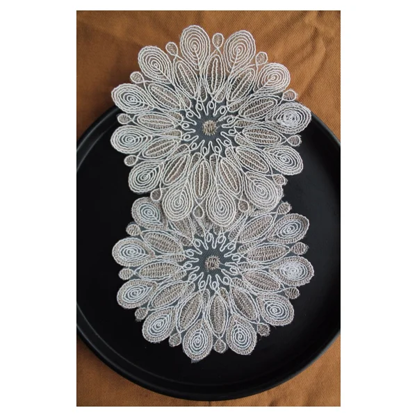 Emtory Home 6 Adet Fransız Tarzı Modern Krem Vizon Beau Decor Bardak Altlığı & Kokteyl Peçetesi - Görsel 4