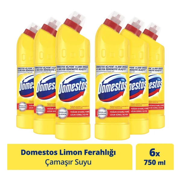 Domestos Limon Ferahlığı Çamaşır Suyu 750 Ml 6'lı - Görsel 6