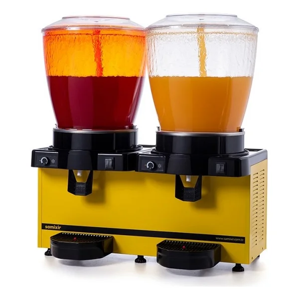 Samixir Panoramik Twin Ss44.Ay Sarı 22+22 Lt Fıskiyeli Soğuk İçecek Dispenseri - Görsel 5