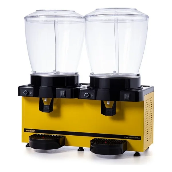 Samixir Panoramik Twin Ss44.Ay Sarı 22+22 Lt Fıskiyeli Soğuk İçecek Dispenseri - Görsel 2