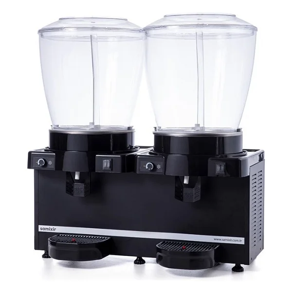 Samixir Panoramik Twin Ss44.Ab Siyah 22+22 Lt Fıskiyeli Soğuk İçecek Dispenseri - Görsel 2