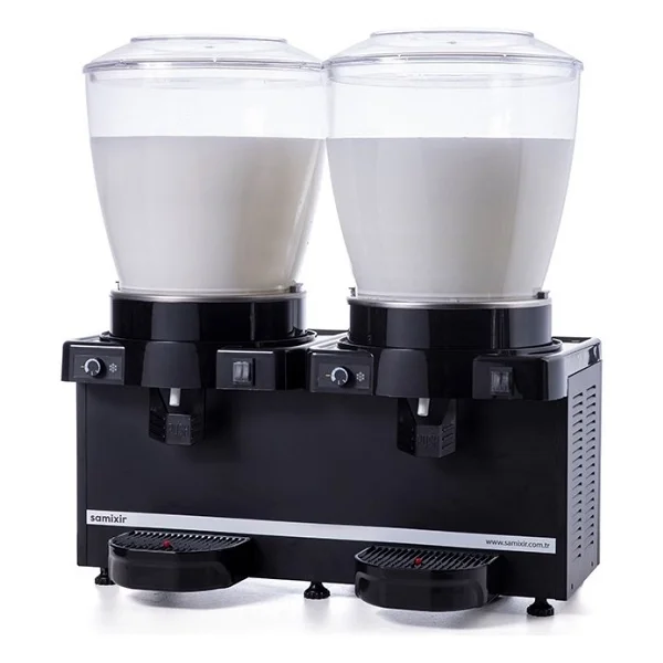 Samixir Panoramik Twin Mm44.Ab Siyah 22+22 Lt Karıştırıcılı Soğuk İçecek Dispenseri - Görsel 2
