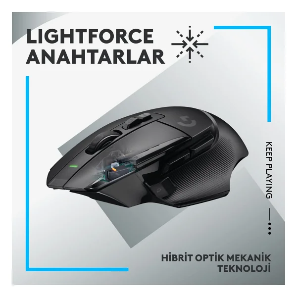 Logitech G502 X 910-006181 Siyah Lightspeed Hero Şarjlı Optik Kablosuz Oyuncu Mouse - Görsel 2